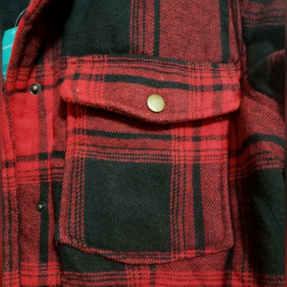 NWT Maurices Womans Red Flannel Fleece Lined Jacket - Picture 2 of 11